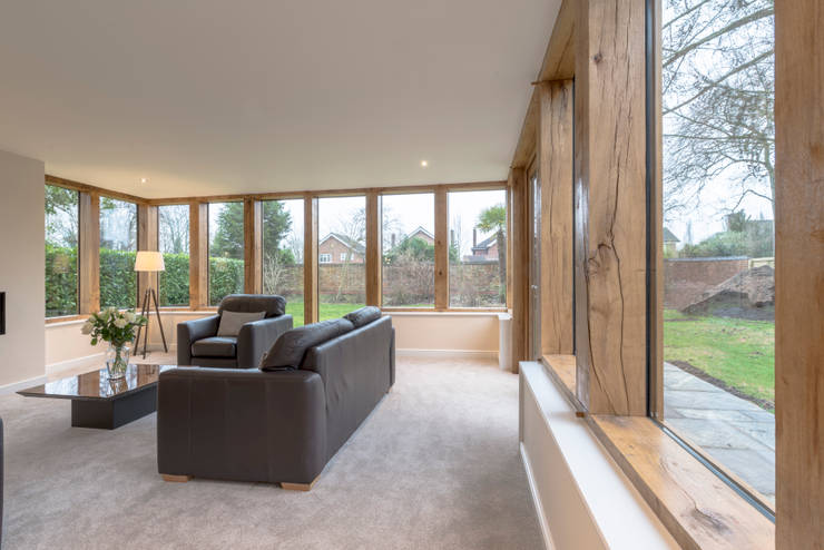 modernise,modernapartment oak framed extension modernises a detached bungalow