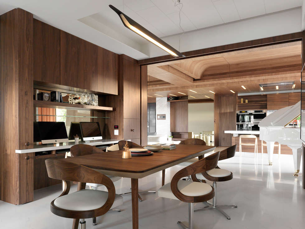 modern dining room by 禾筑国际设计herzu interior design