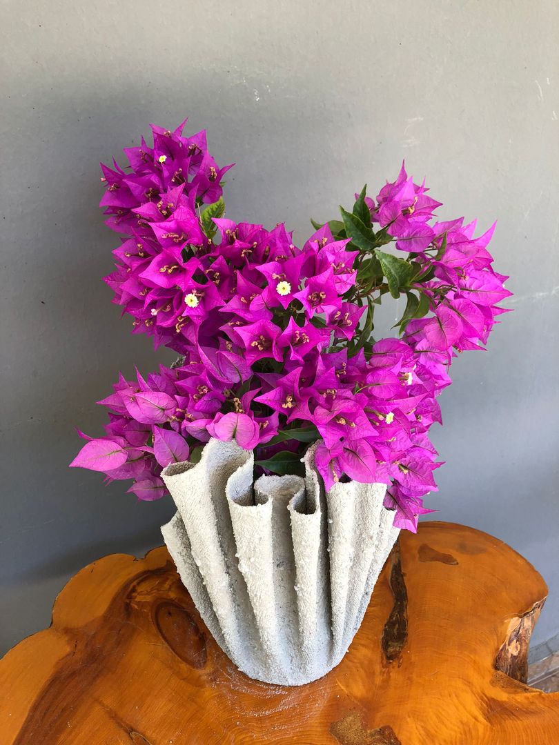 DIY Cement Vase from Towel and Cement l How to make Cement Flowerpot in