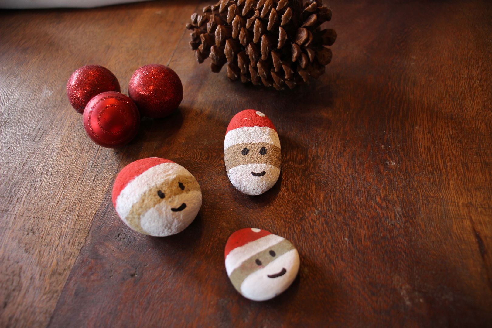 How To Paint Santa Claus On A Rock L Diy Painted Stones Craft In