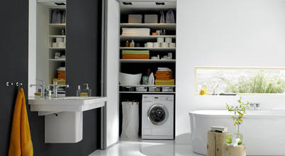 Bad mit Stauraum für Waschmaschine, Burkhard Heß Interiordesign Burkhard Heß Interiordesign Kupaonica