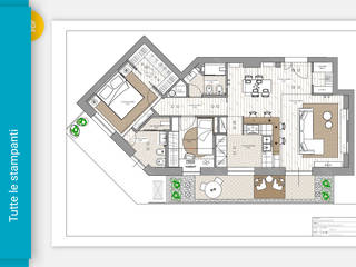 Appartamento in centro, GF Design GF Design Camera da letto piccola Legno Effetto legno