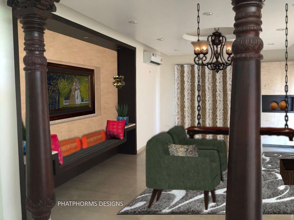 The Kannan’s Villa is a sprawling 5000sft of Ground + First Floor with surrounding landscaped gardens in a posh Gated community in Bangalore., Phat Phorms Designs Phat Phorms Designs