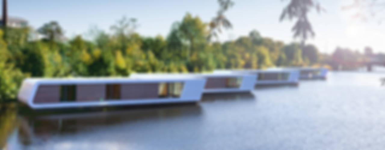 7 Floating Homes am Victoriakai - Hamburg, FLOATING HOMES FLOATING HOMES Eclectische huizen