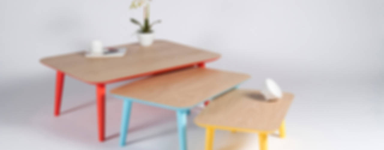 Mesas de diseño exclusivo por Balea Collection, Muka Design Lab Muka Design Lab Ruang Keluarga Gaya Skandinavia