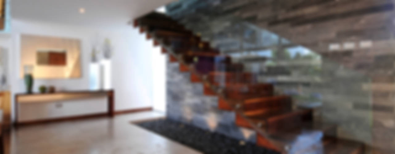Casa EV, ze|arquitectura ze|arquitectura Modern corridor, hallway & stairs