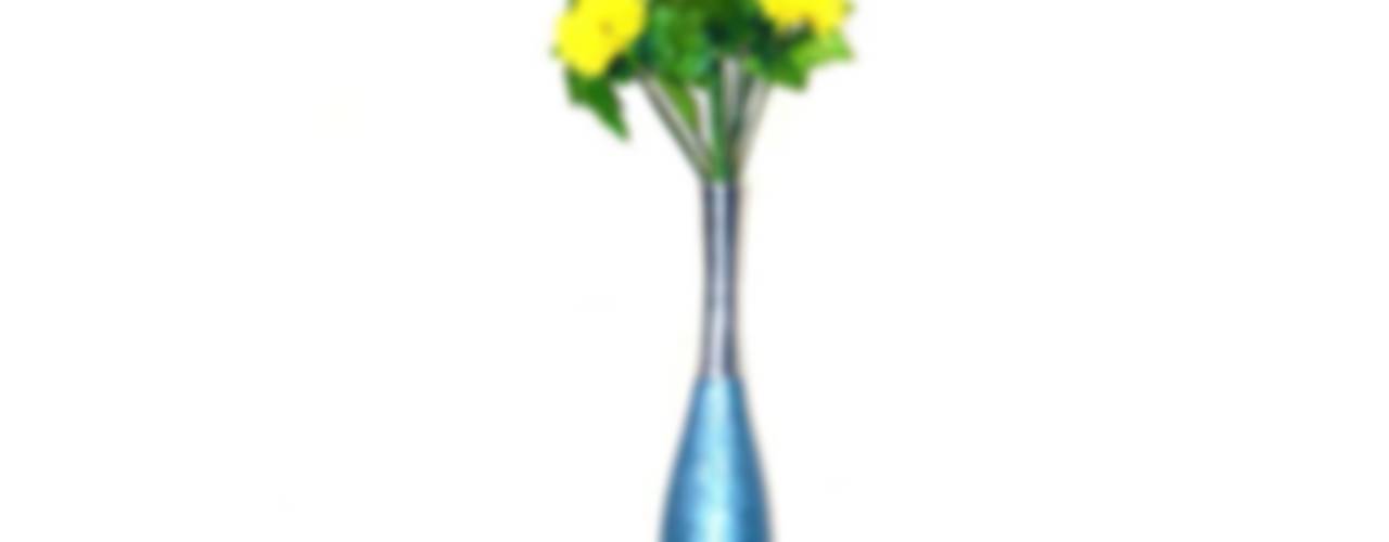 Blue Enameled Aluminium Flower Pot, M4design M4design Asian style garden