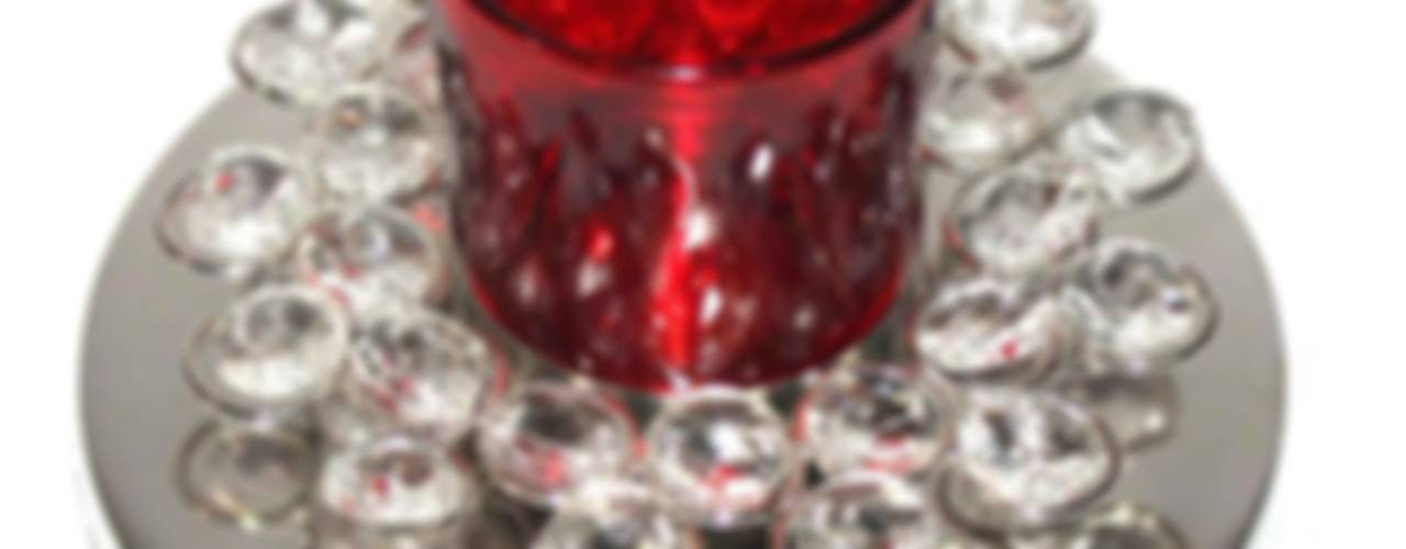 Crystal Decor Red Glass Votive Tealight Holders, M4design M4design منازل