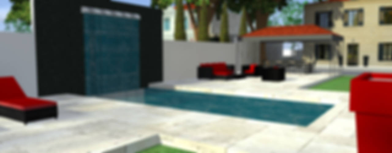 Création d'une piscine en 2 espaces distincts, AZ Createur d'intérieur AZ Createur d'intérieur Moderne zwembaden