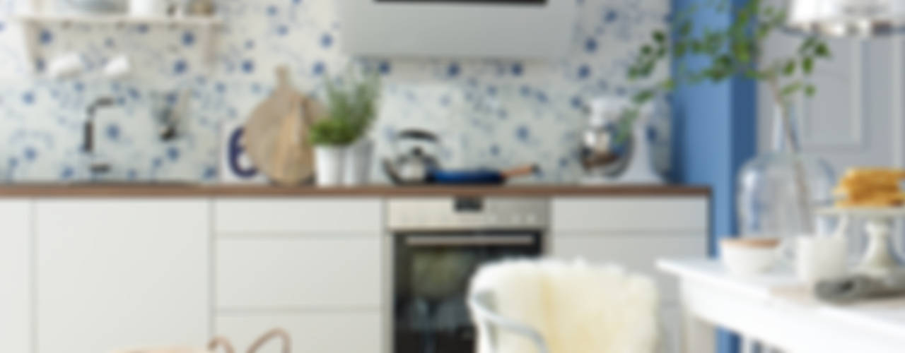 Tapeten funktionieren auch in der Küche, diewohnblogger diewohnblogger Skandynawska kuchnia