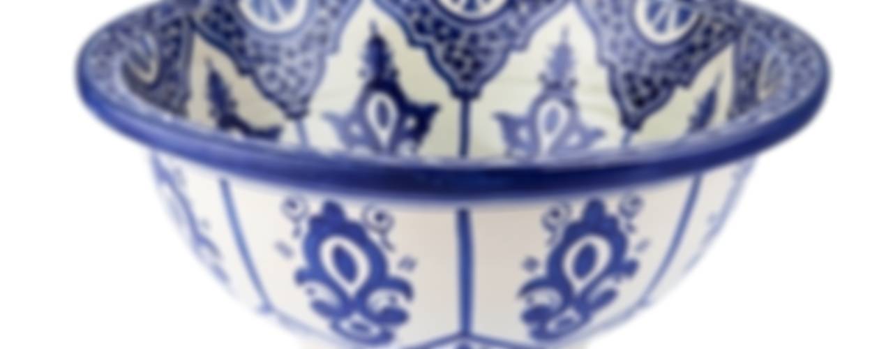 Reza - Arabska umywalka ceramiczna z Maroka , Kolory Maroka Kolory Maroka 트로피컬 욕실