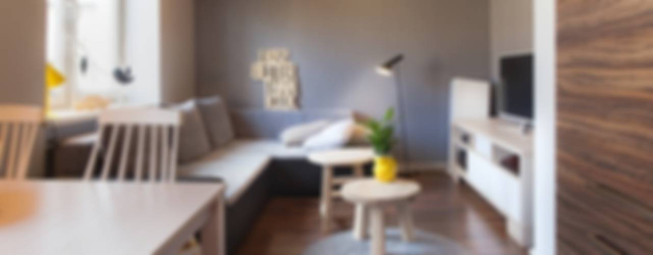 Mieszkanie w Łodzi - 48m2, Pink Pug Design Interior Pink Pug Design Interior Salas de estar modernas