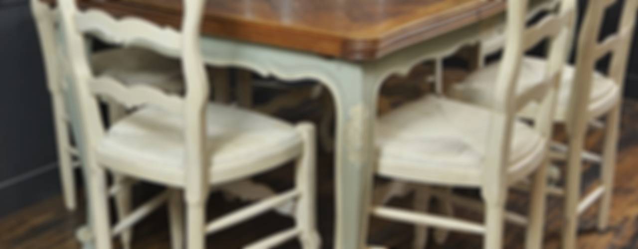 Shabby Chic French Oak Dining Table with 6 Chairs in Rococo, The Treasure Trove Shabby Chic & Vintage Furniture The Treasure Trove Shabby Chic & Vintage Furniture Dining room