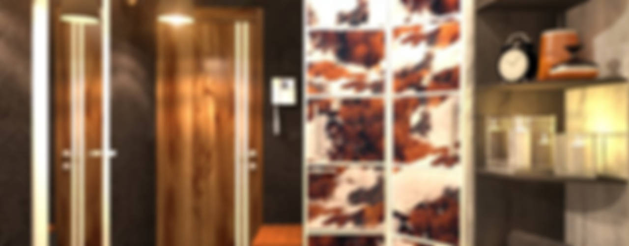 Тайная дверь, Inna Katyrina & "A-LITTLE-GREEN" studio interiors Inna Katyrina & 'A-LITTLE-GREEN' studio interiors Skandynawski korytarz, przedpokój i schody