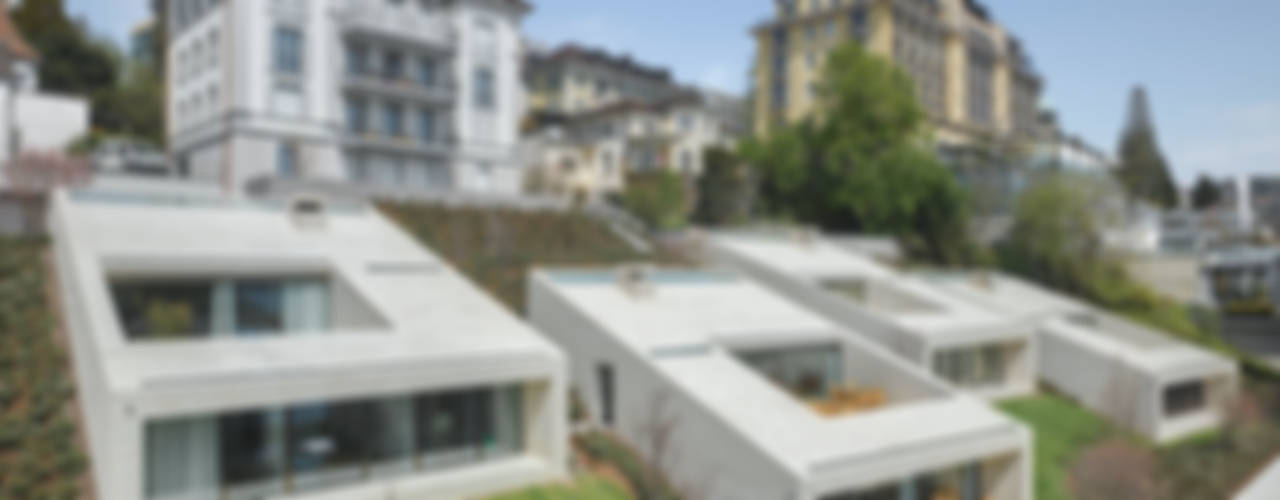 Stadtvillen Adligenswilerstrasse Luzern, alp - architektur lischer partner ag alp - architektur lischer partner ag Balcones y terrazas modernos