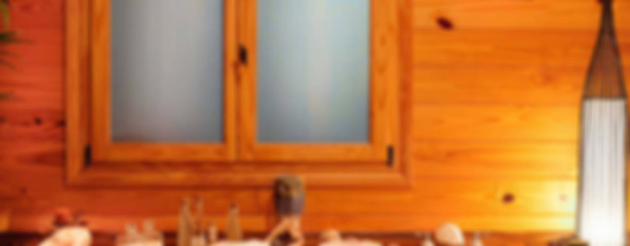 Otros interiores de Patagonia Log Homes, Patagonia Log Homes - Arquitectos - Neuquén Patagonia Log Homes - Arquitectos - Neuquén Casas de banho campestres Madeira Acabamento em madeira