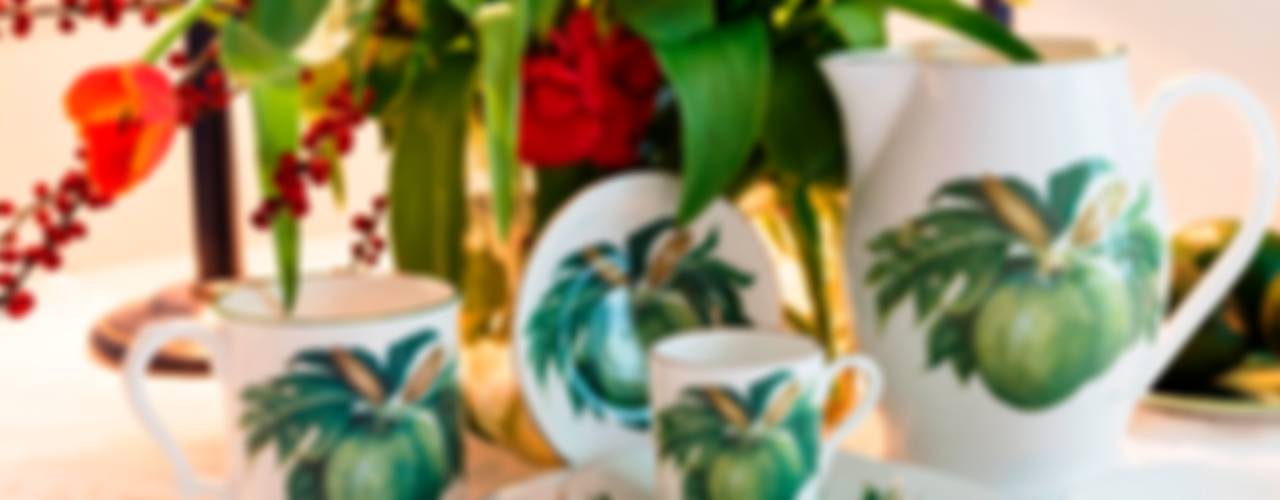 Breadfruit fine bone china collection, Jenny Mein Designs Jenny Mein Designs Comedores de estilo tropical Cerámico