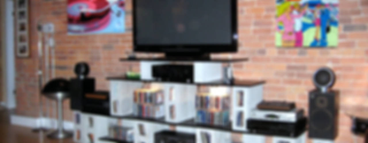 homify Living roomTV stands & cabinets الطوب