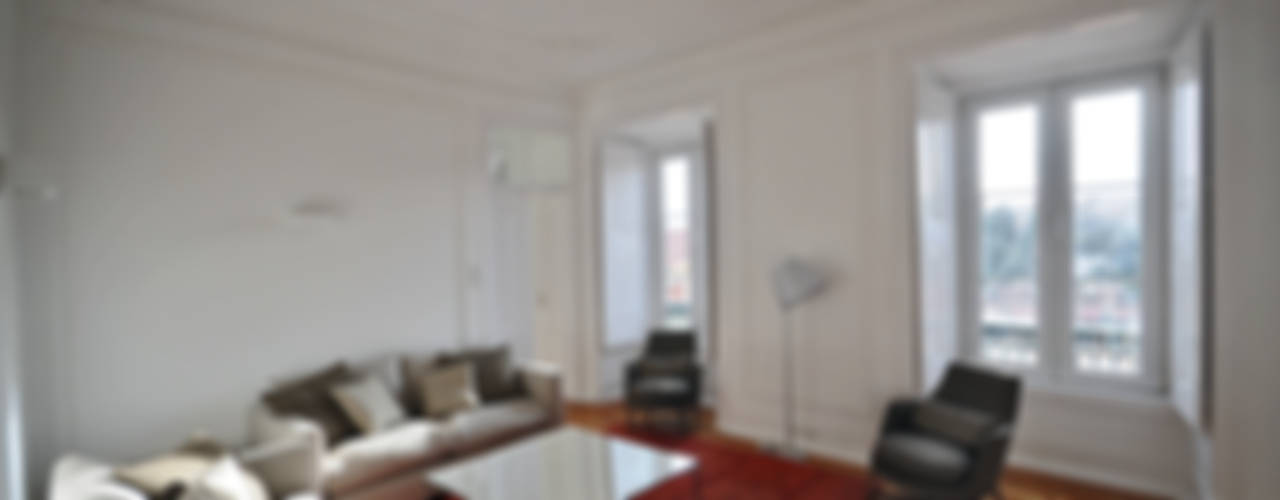 Apartamento Lisboa, colectivo ODD colectivo ODD Phòng khách phong cách chiết trung