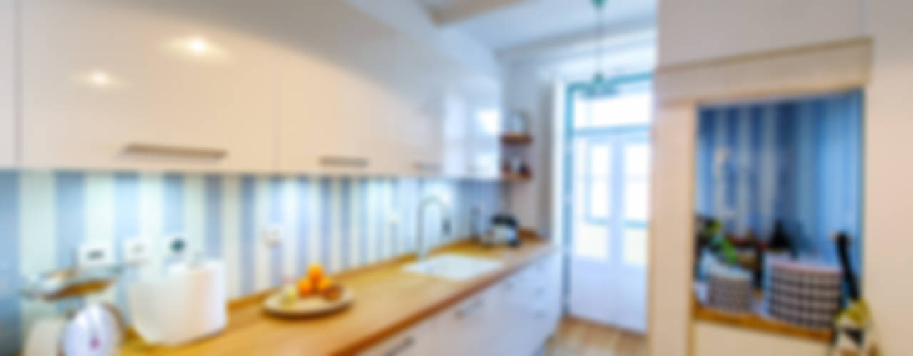 Apartamento Graça, Espaço Mínimo Espaço Mínimo Dapur Gaya Eklektik