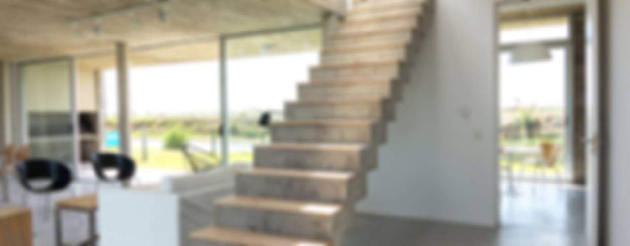 Casa CG342 - Casa sustentable, BAM! arquitectura BAM! arquitectura Pasillos, vestíbulos y escaleras modernos Concreto