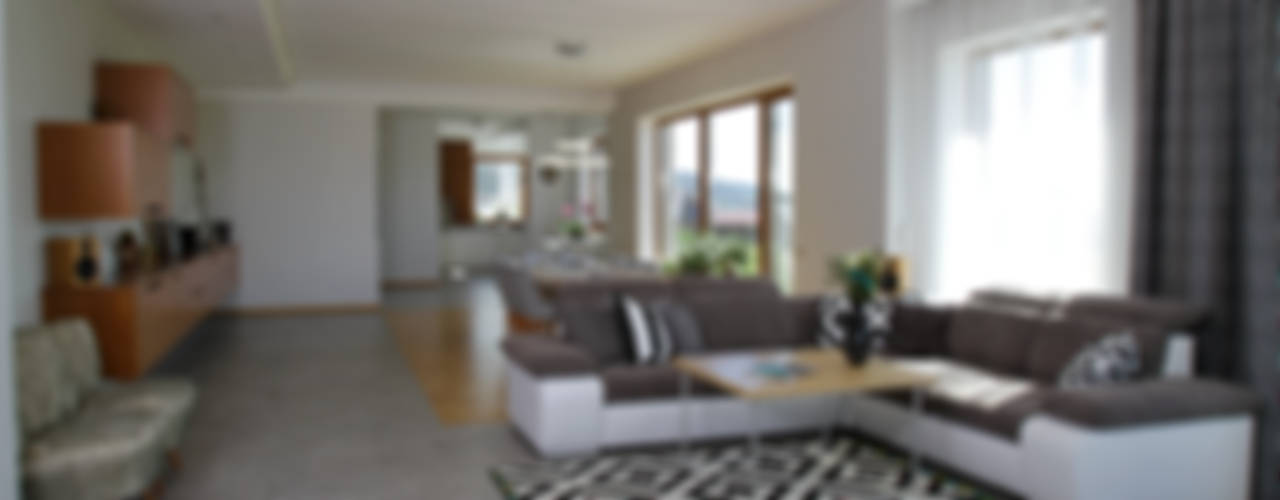 Modernistyczny dom w górach, in2home in2home Modern Living Room Tiles Grey