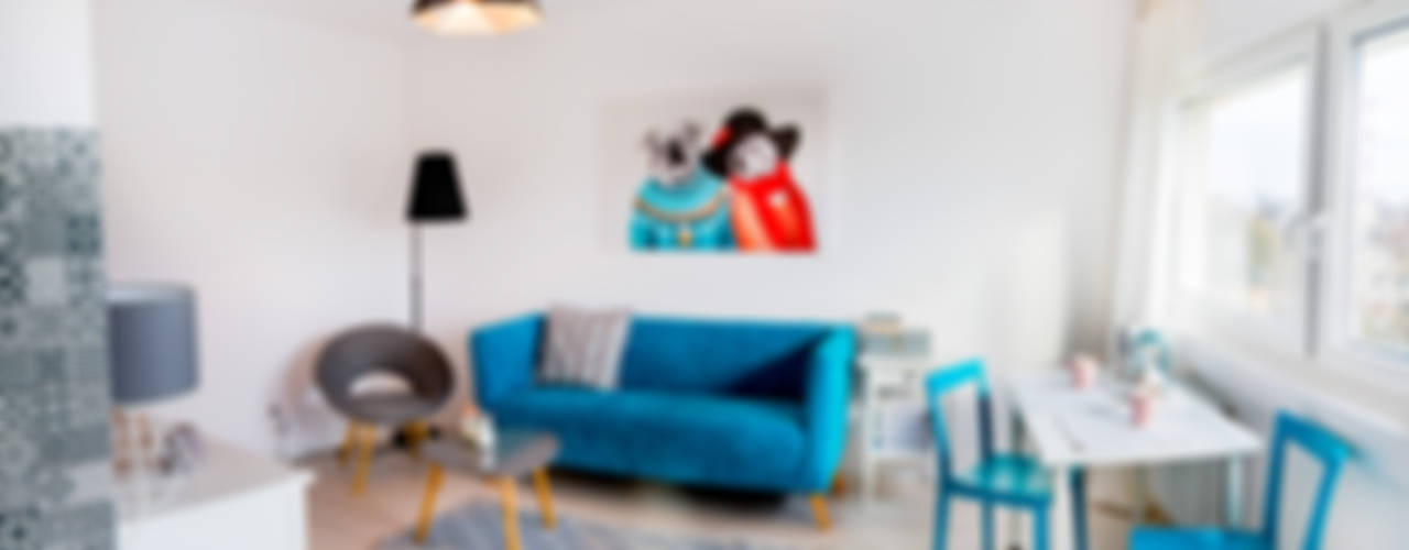 Małe mieszkanie w stylu nowoczesnym, Pasja Do Wnętrz Pasja Do Wnętrz 现代客厅設計點子、靈感 & 圖片