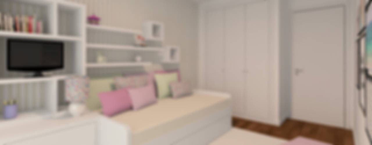 Projeto 3D - Apartamento Montijo, Ana Andrade - Design de Interiores Ana Andrade - Design de Interiores غرفة الاطفال