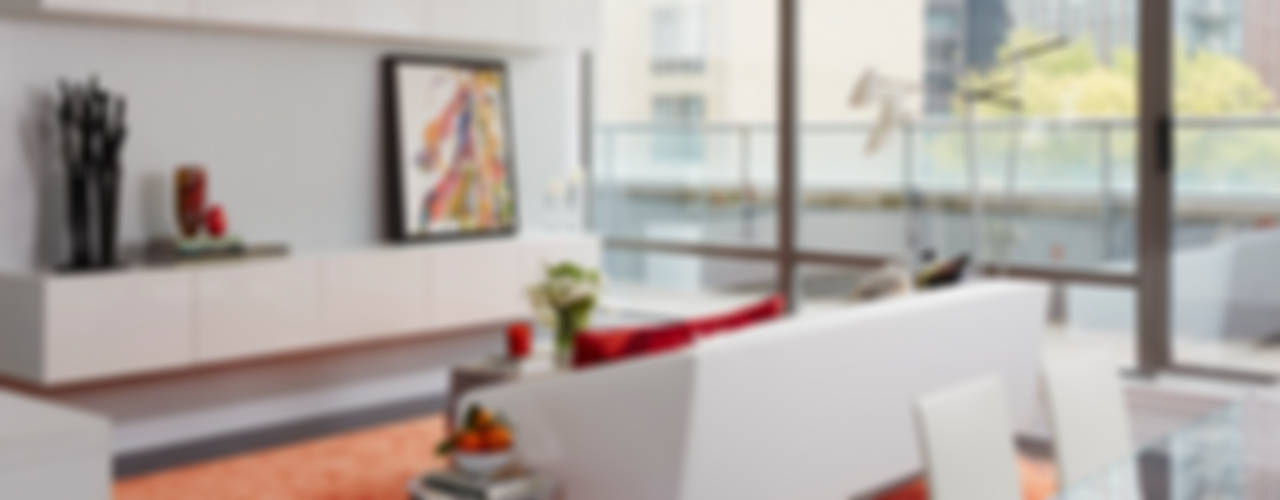 Downtown Pied-a-Terre, Douglas Design Studio Douglas Design Studio Modern living room Red