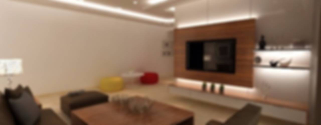 2 BHK at Mumbai, A Design Studio A Design Studio Modern living room Wood Wood effect