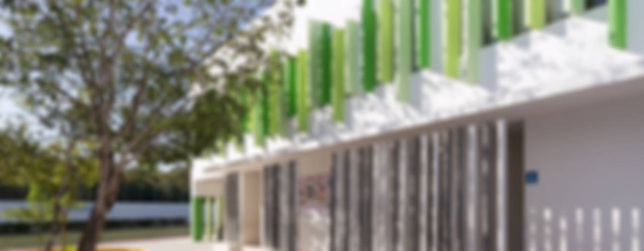 britt academy playa del carmen, Daniel Cota Arquitectura | Despacho de arquitectos | Cancún Daniel Cota Arquitectura | Despacho de arquitectos | Cancún Estudios y oficinas modernos Hormigón