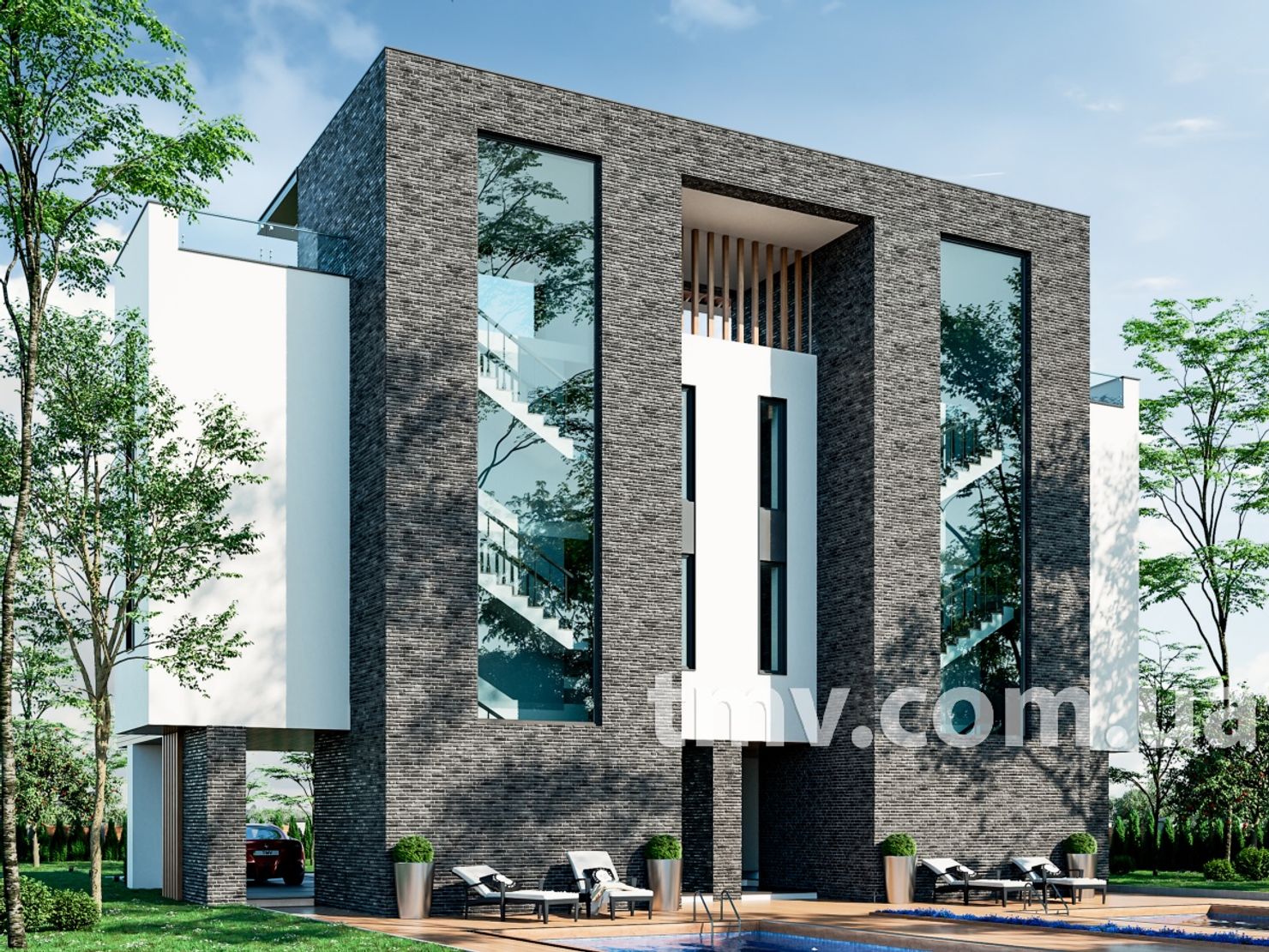 Проект стильного дома на две семьи: 6 спален, 320 метров, 8 млн рублей