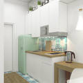 Студия 20 м2 в Москве №10, Ёрумдизайн Ёрумдизайн İskandinav Mutfak Orta Yoğunlukta Lifli Levha