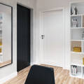 SZARE Z BIAŁYM - 2 SYPIALNIE I 2 BIURA Klaudia Tworo Projektowanie Wnętrz Sp. z o.o. İskandinav Çalışma Odası