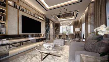 ​Project : Supakorn private home:  ห้องนั่งเล่น by pyh's interior design studio