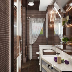Лаконичный интерьер для маленькой ванной Студия дизайна ROMANIUK DESIGN Ванная комната в стиле минимализм