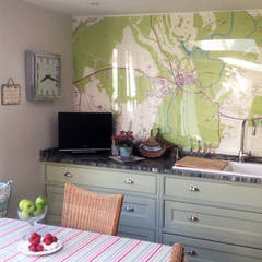 Bespoke Map Wallpaper Kitchen Splashback Design Wallpapered Modern kitchen