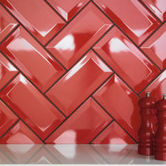 Bevel Brick Ceramic Kitchen Tiles The London Tile Co. Modern walls & floors Tiles