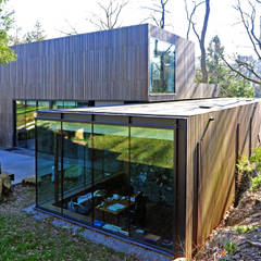 MAISON SUR LA CHEZINE, yann péron architecte yann péron architecte Maisons modernes Plante,Communauté végétale,Ciel,Arbre,Ombre,Immeuble,Bois,Gazon,Terrain,Paysage