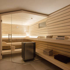 Umbau: Kellerraum zur Design Sauna, corso sauna manufaktur gmbh corso sauna manufaktur gmbh Sauna Wood Beige