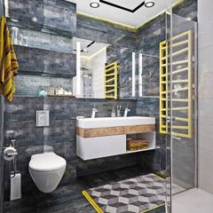 Краски мегаполиса - 2, Студия дизайна ROMANIUK DESIGN Студия дизайна ROMANIUK DESIGN Baños de estilo industrial Gris
