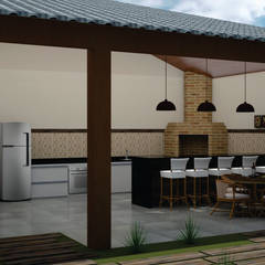 Projeto Varanda Gourmet - Ivanise e Guto: Casas  por SM Arquitetura e Engenharia, Moderno   