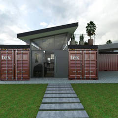Residência em Containers - Bombinhas/SC: Casas  por Petillo Arquitetura, Moderno Metal  