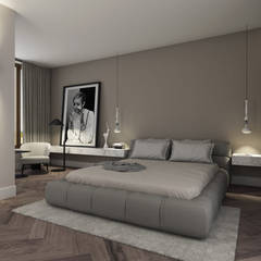 Penthouse:  Slaapkamer door Mariska Jagt Interior Design