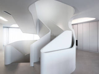 OLS HOUSE - new 4-person family home near Stuttgart, J.MAYER.H J.MAYER.H Koridor & Tangga Modern