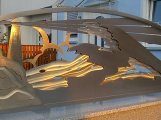 Artistic Stainless Steel Edelstahl Atelier Crouse: Taman Modern