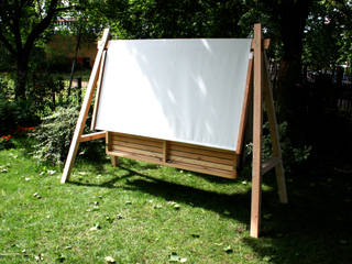 Hollywoodschaukel aus Holz im skandinavischen Stil, Pool22.Design Pool22.Design Moderner Garten Holz Grau