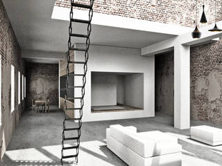 Berlin Loft, marc benjamin drewes ARCHITEKTUREN marc benjamin drewes ARCHITEKTUREN ห้องนั่งเล่น