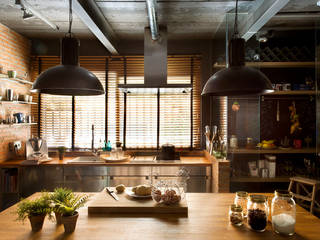 Bajo comercial convertido en loft (Terrassa), Egue y Seta Egue y Seta Rustic style kitchen