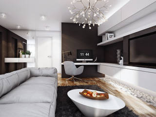 studio apartment, Angelina Alekseeva Angelina Alekseeva Minimalist living room